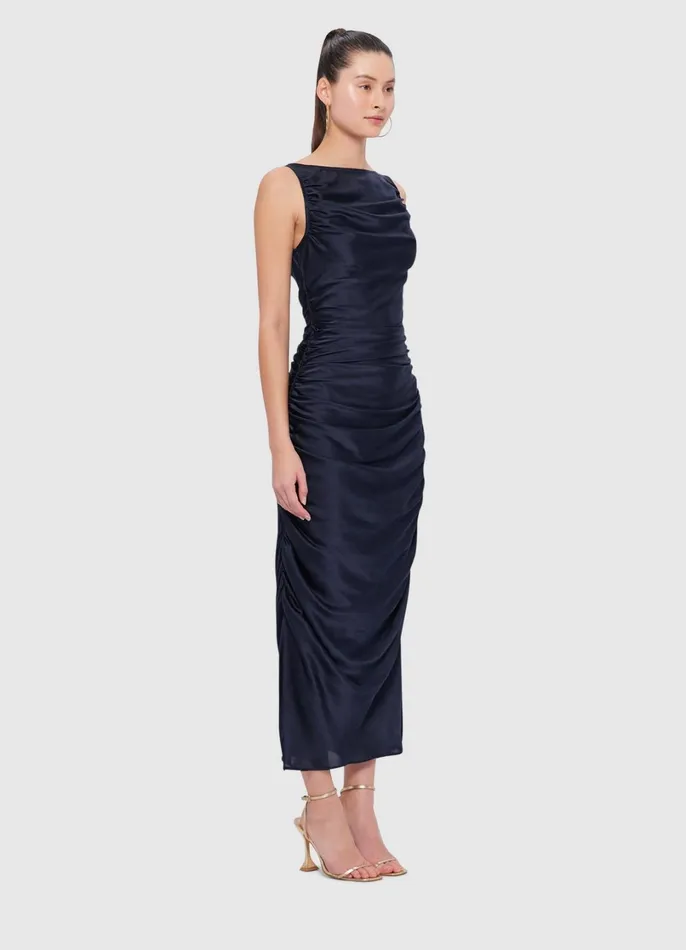Dresses and Jumpsuits Women LEO LIN Laura Midi Dress 8211 Oxford Blue