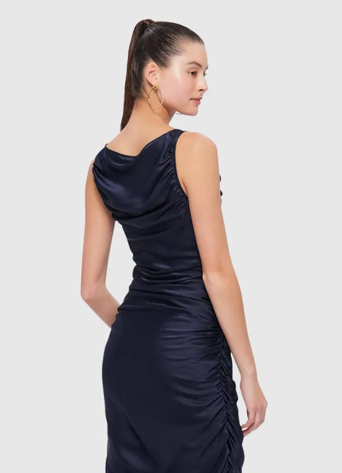 Dresses and Jumpsuits Women LEO LIN Laura Midi Dress 8211 Oxford Blue