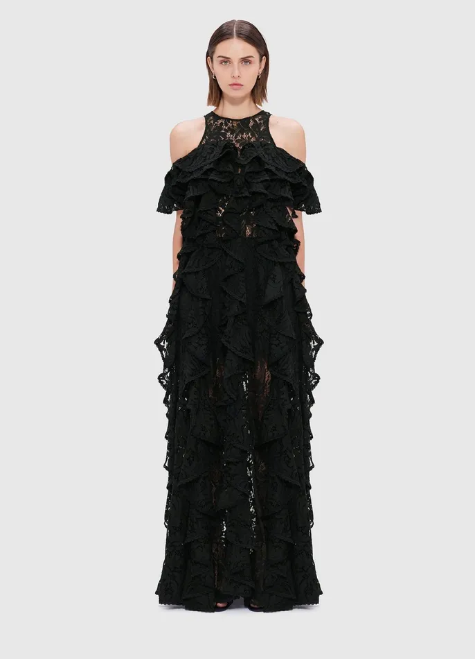Dresses and Jumpsuits Women LEO LIN Lori Lace Maxi Dress 8211 Ebony