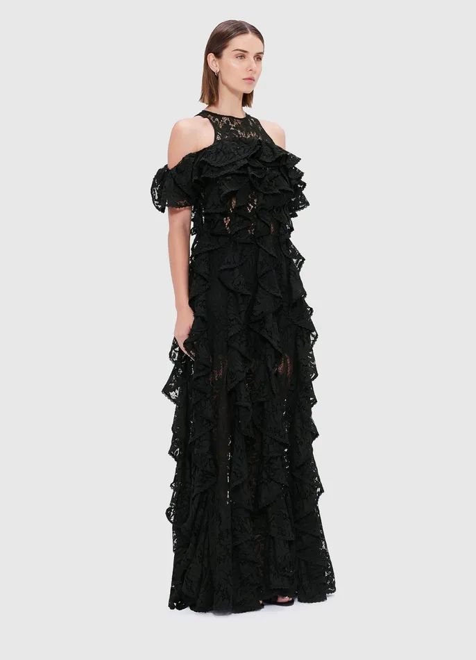 Dresses and Jumpsuits Women LEO LIN Lori Lace Maxi Dress 8211 Ebony