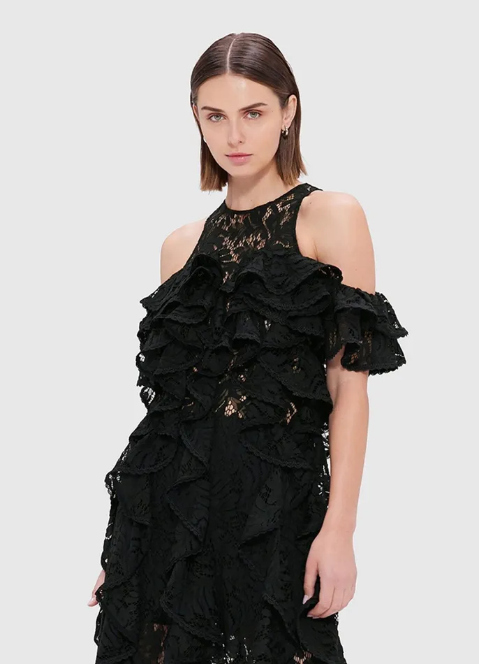Dresses and Jumpsuits Women LEO LIN Lori Lace Maxi Dress 8211 Ebony