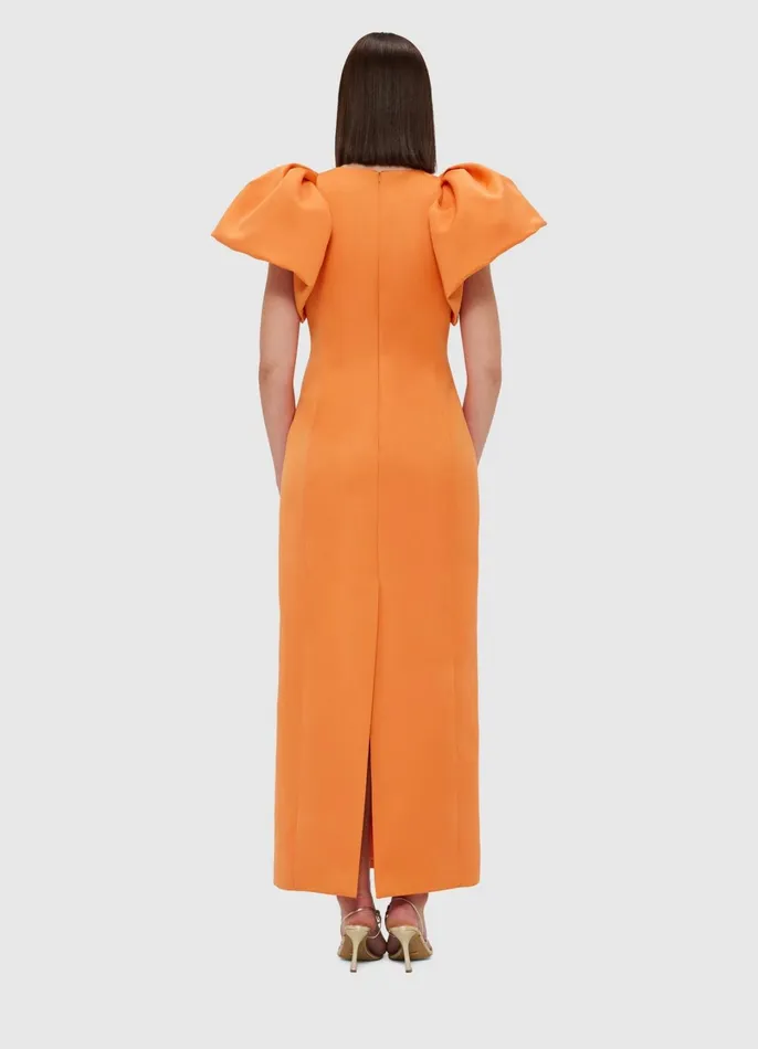 Dresses and Jumpsuits Women LEO LIN Lucinda Embellished Maxi Dress 8211 Hydrangea Print In Tangerine