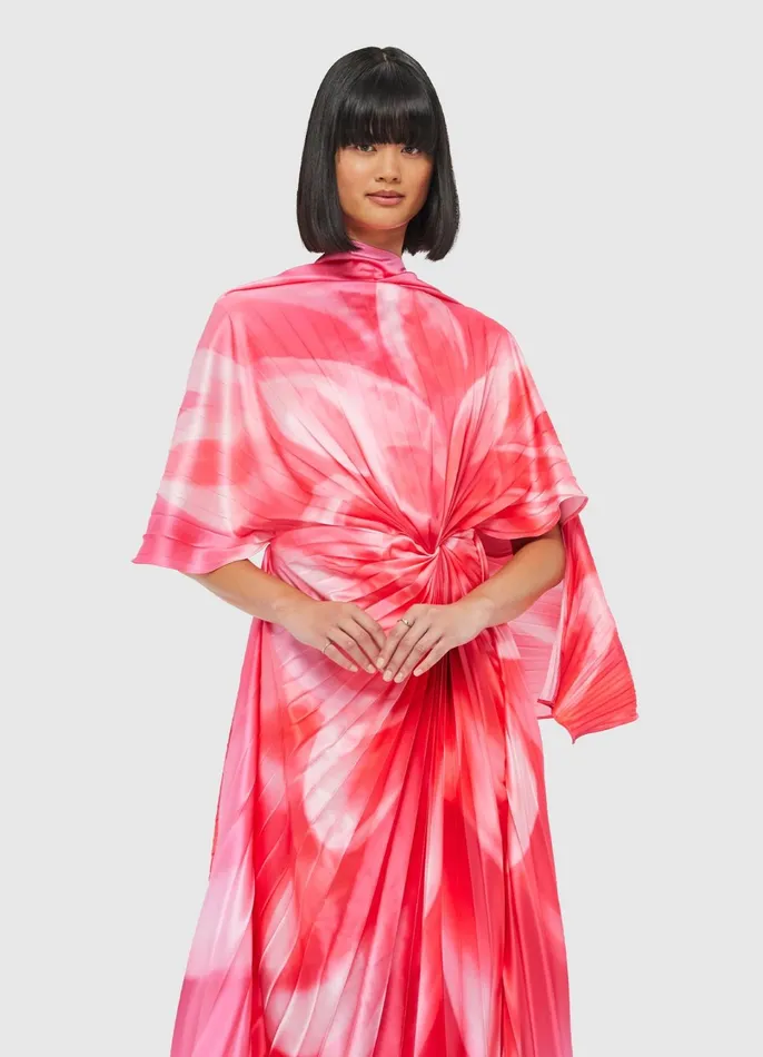 Dresses and Jumpsuits Women LEO LIN Marissa Pleated Draped Dress 8211 Prism Print