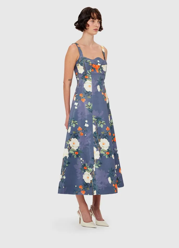 Dresses and Jumpsuits Women LEO LIN Odette Midi Dress 8211 Pear Blossom Print