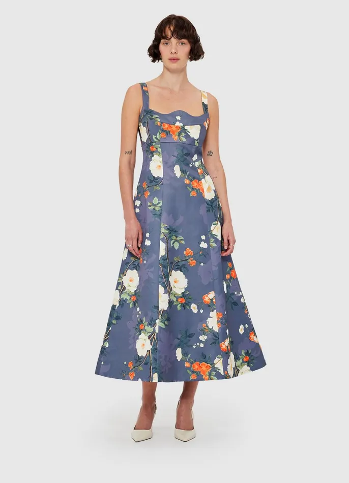 Dresses and Jumpsuits Women LEO LIN Odette Midi Dress 8211 Pear Blossom Print
