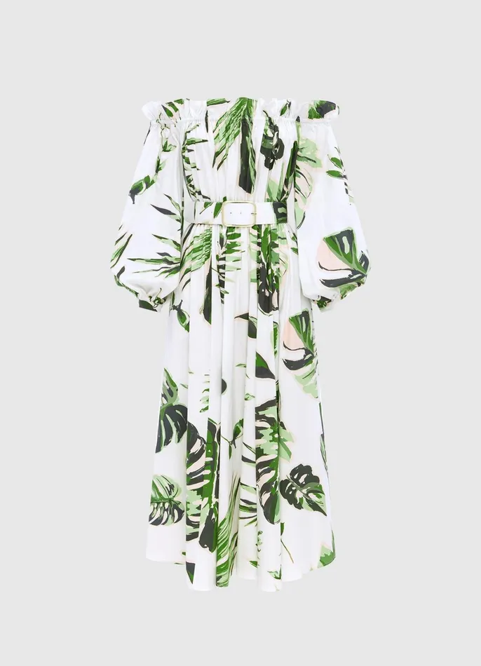 Dresses and Jumpsuits Women LEO LIN Sarah OffShoulder Midi Dress 8211 Botanica Print Dresses and Jumpsuits Women LEO LIN Sarah OffShoulder Midi Dress 8211 Botanica Print