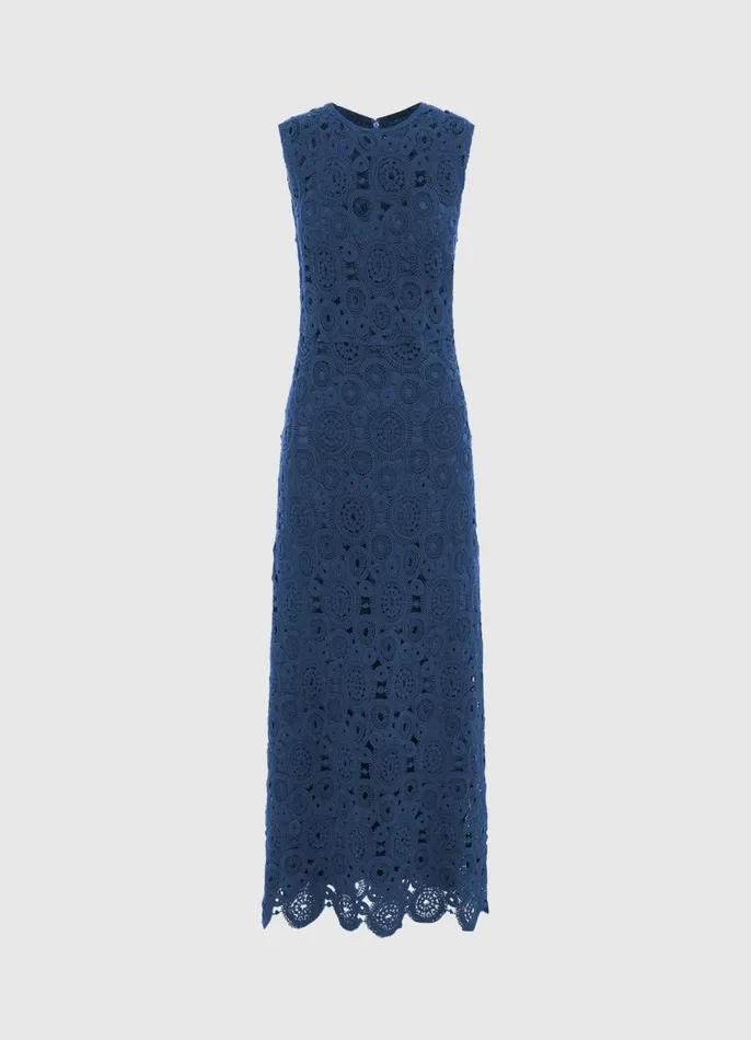 Dresses and Jumpsuits Women LEO LIN Serena Crochet Midi Dress 8211 Navy