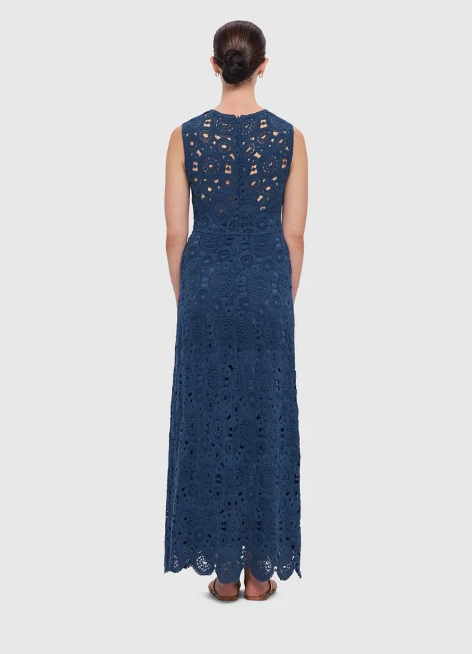 Dresses and Jumpsuits Women LEO LIN Serena Crochet Midi Dress 8211 Navy