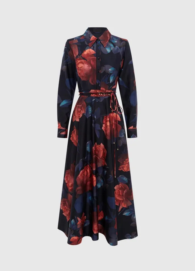 Dresses and Jumpsuits Women LEO LIN Zara Shirt Midi Dress 8211 Rose Print