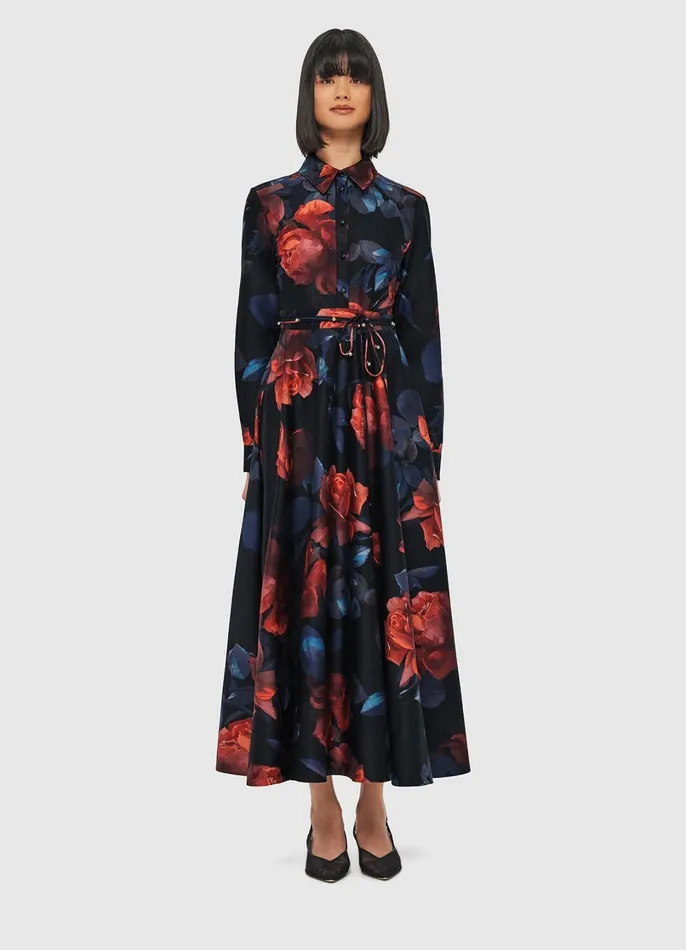 Dresses and Jumpsuits Women LEO LIN Zara Shirt Midi Dress 8211 Rose Print