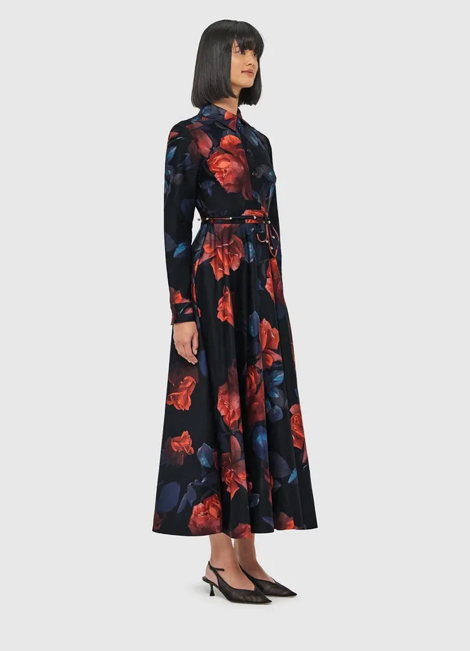 Dresses and Jumpsuits Women LEO LIN Zara Shirt Midi Dress 8211 Rose Print