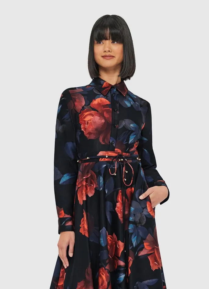 Dresses and Jumpsuits Women LEO LIN Zara Shirt Midi Dress 8211 Rose Print
