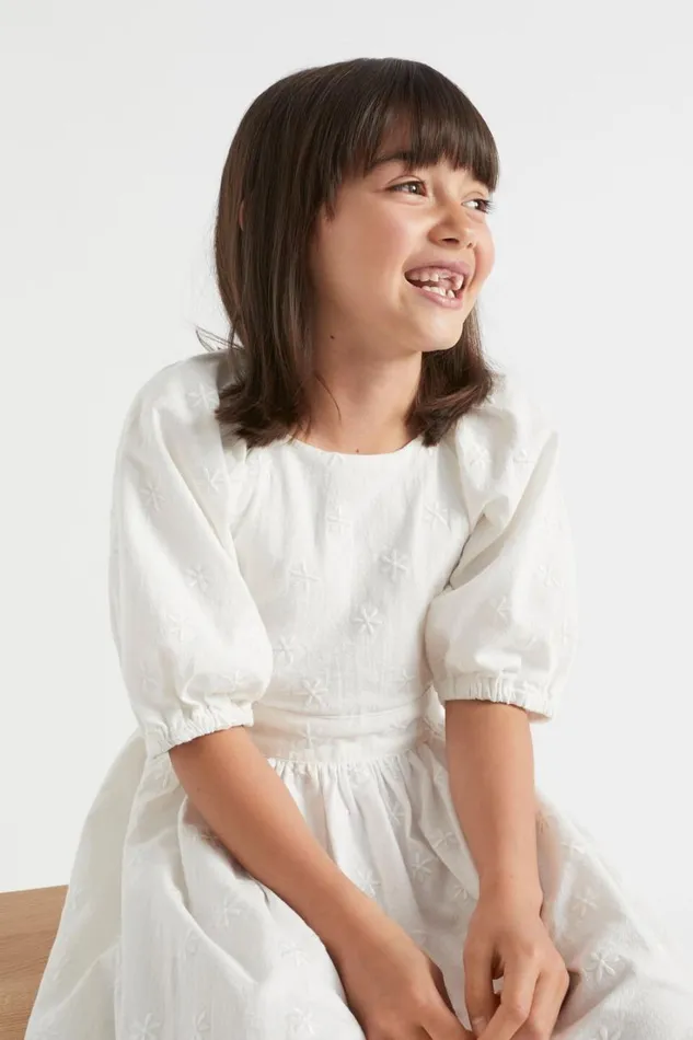 Dresses Girl Seed Heritage Embroidered Dress Vintage White