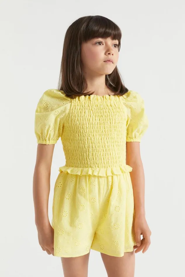 Dresses Girl Seed Heritage Floral Openwork Playsuit Sunshine