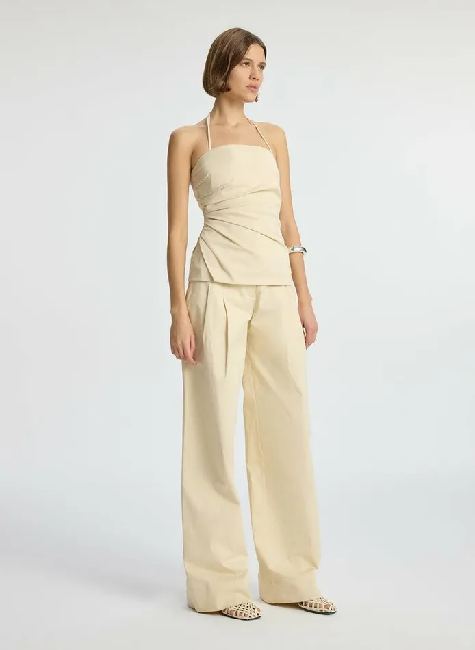 Dresses Women ALC Charlotte Sateen Halter Top Beige Dresses Women ALC Charlotte Sateen Halter Top Beige