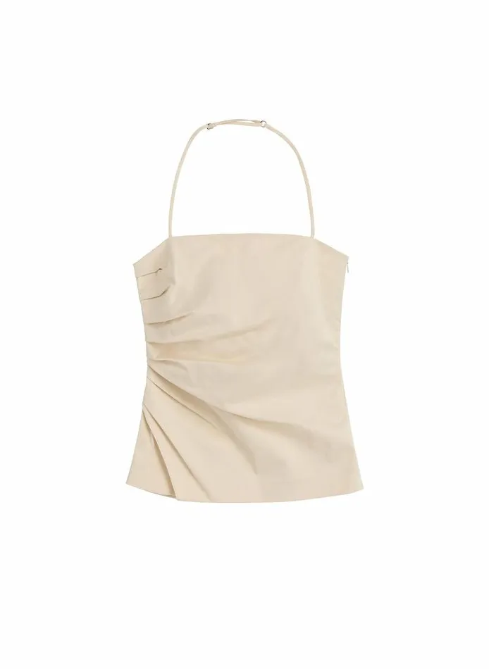 Dresses Women ALC Charlotte Sateen Halter Top Beige Dresses Women ALC Charlotte Sateen Halter Top Beige
