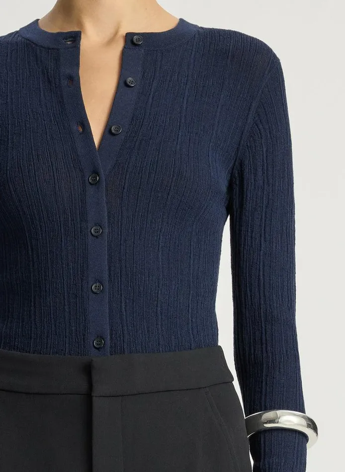 Dresses Women ALC Fisher Fine Cotton Cardigan Navy Dresses Women ALC Fisher Fine Cotton Cardigan Navy