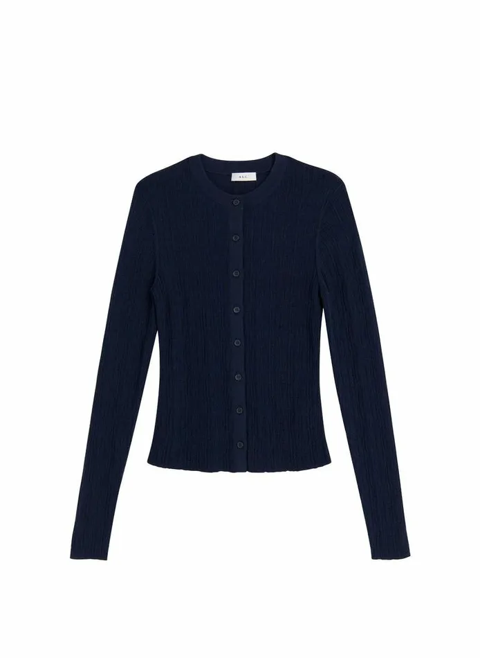 Dresses Women ALC Fisher Fine Cotton Cardigan Navy Dresses Women ALC Fisher Fine Cotton Cardigan Navy