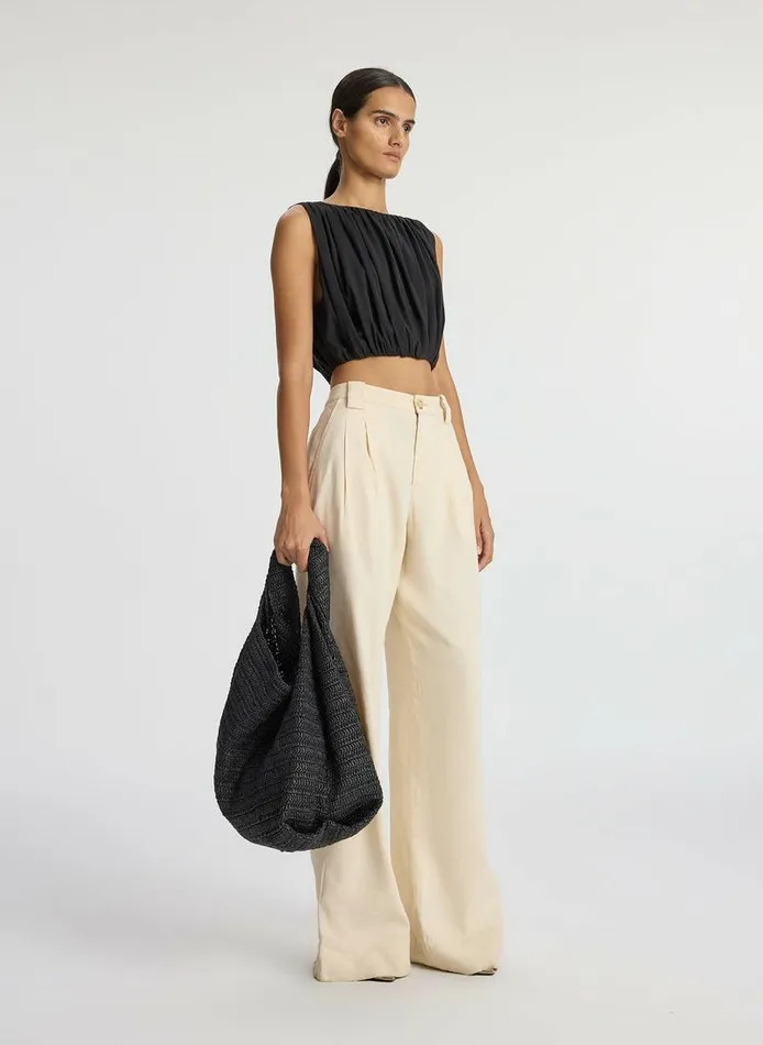 Dresses Women ALC Nell Cropped Cotton Jersey Tee Black