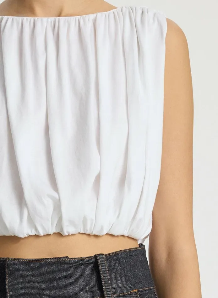 Dresses Women ALC Nell Cropped Cotton Jersey Tee White Dresses Women ALC Nell Cropped Cotton Jersey Tee White
