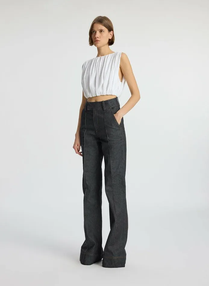 Dresses Women ALC Nell Cropped Cotton Jersey Tee White Dresses Women ALC Nell Cropped Cotton Jersey Tee White