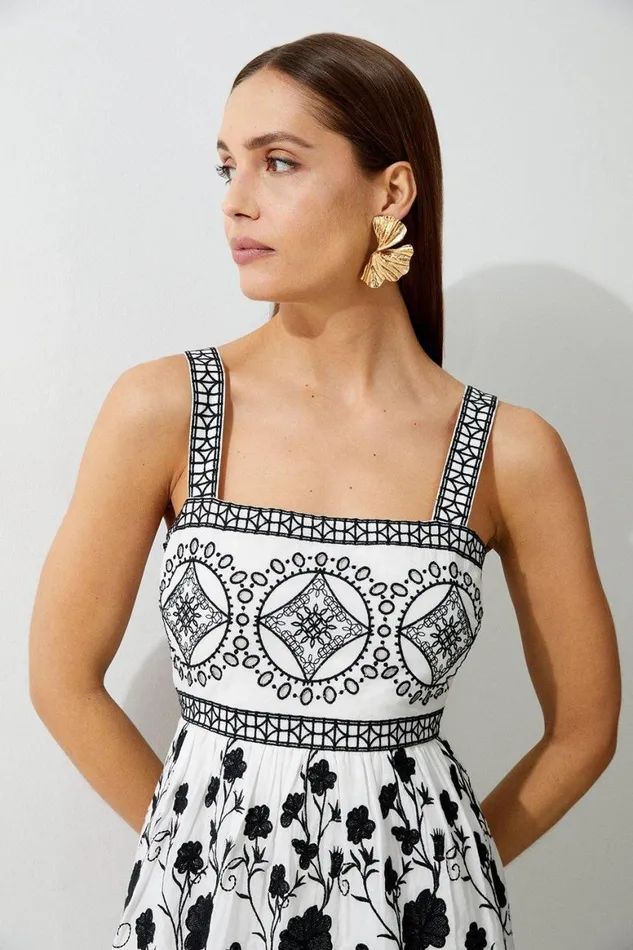 Dresses Women Karen Millen Floral and Geo Embroidered Mini Mono
