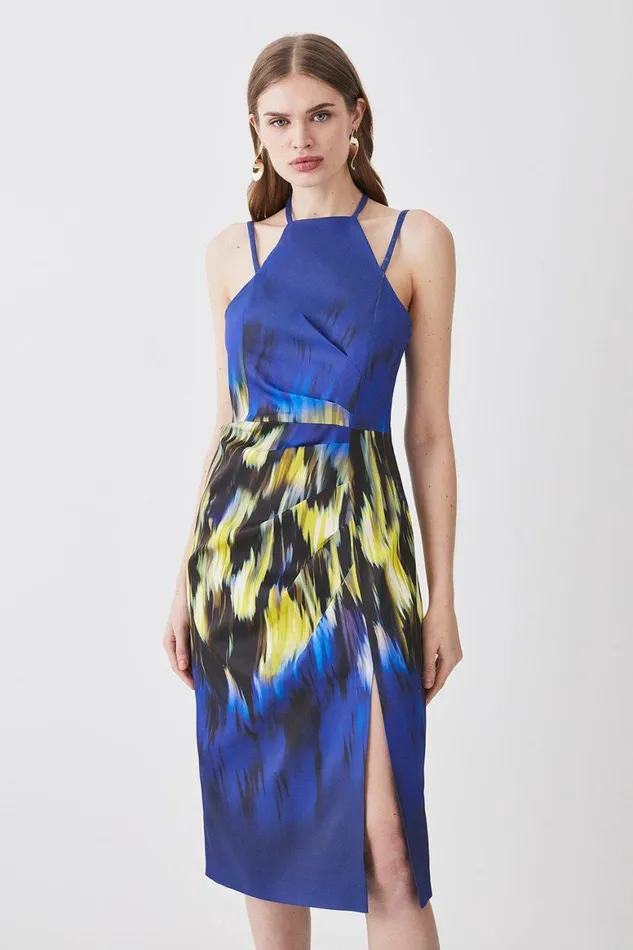 Dresses Women Karen Millen Italian Signature Stretch Aztec Ombre Pencil Dress Multi