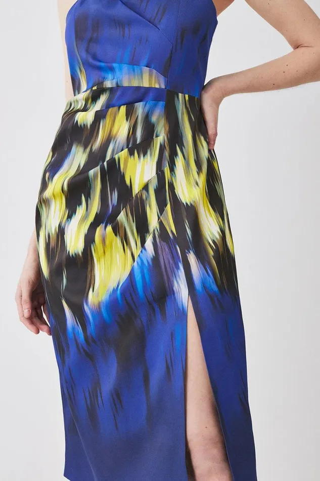 Dresses Women Karen Millen Italian Signature Stretch Aztec Ombre Pencil Dress Multi