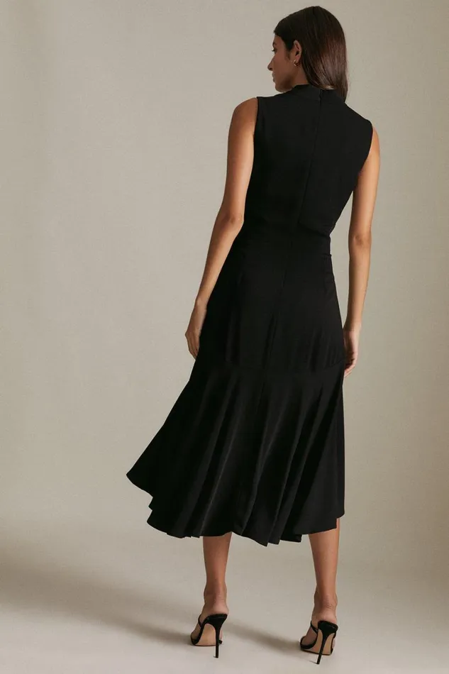Dresses Women Karen Millen Soft Tailored High Low Midi Dress Black