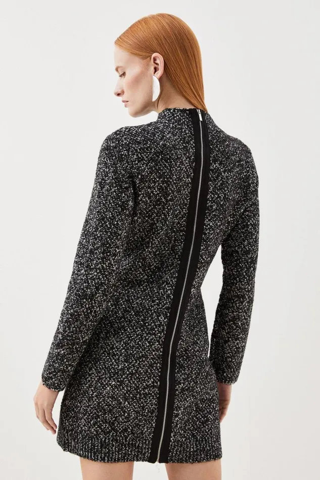 Dresses Women Karen Millen Tweed Knit Mini Dress Mono