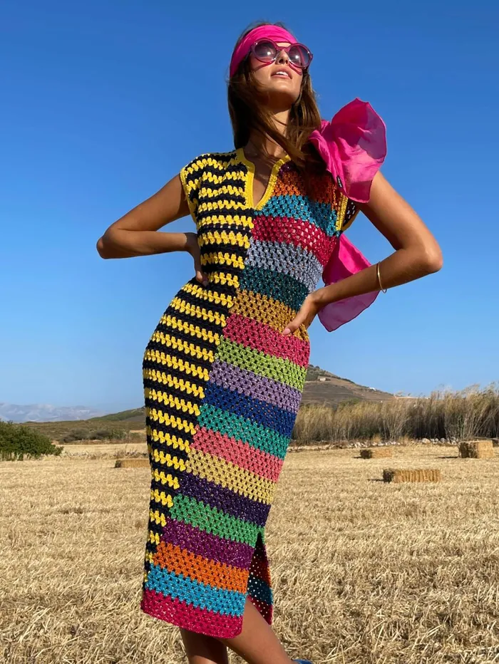 Dresses Women Rose Carmine DRESS DJELABA JOKER NAVY YELLOW