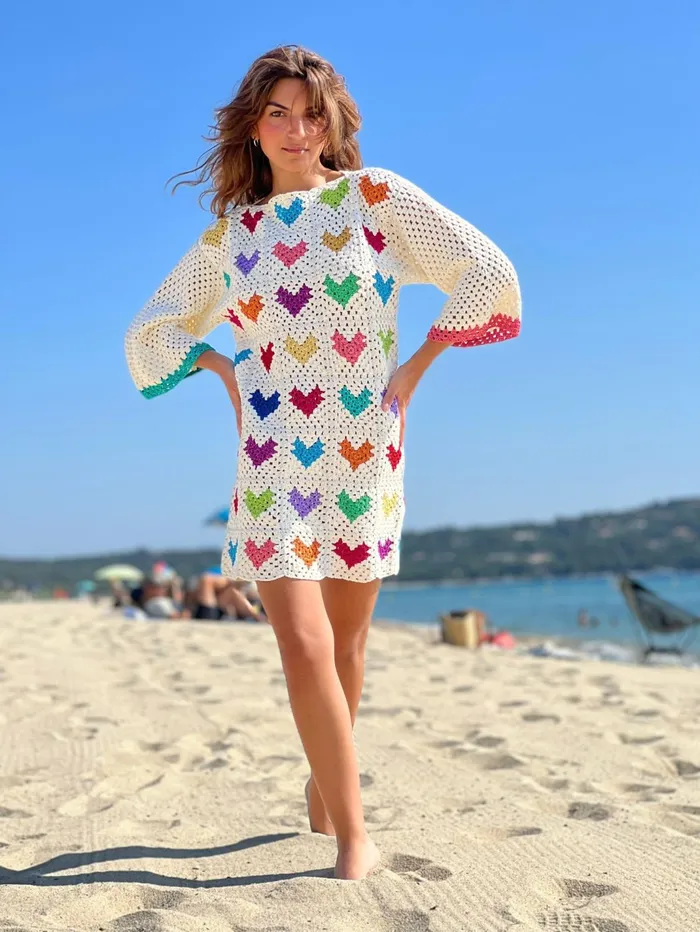 Dresses Women Rose Carmine DRESS SLEEVES 34 MON COEUR ECRU