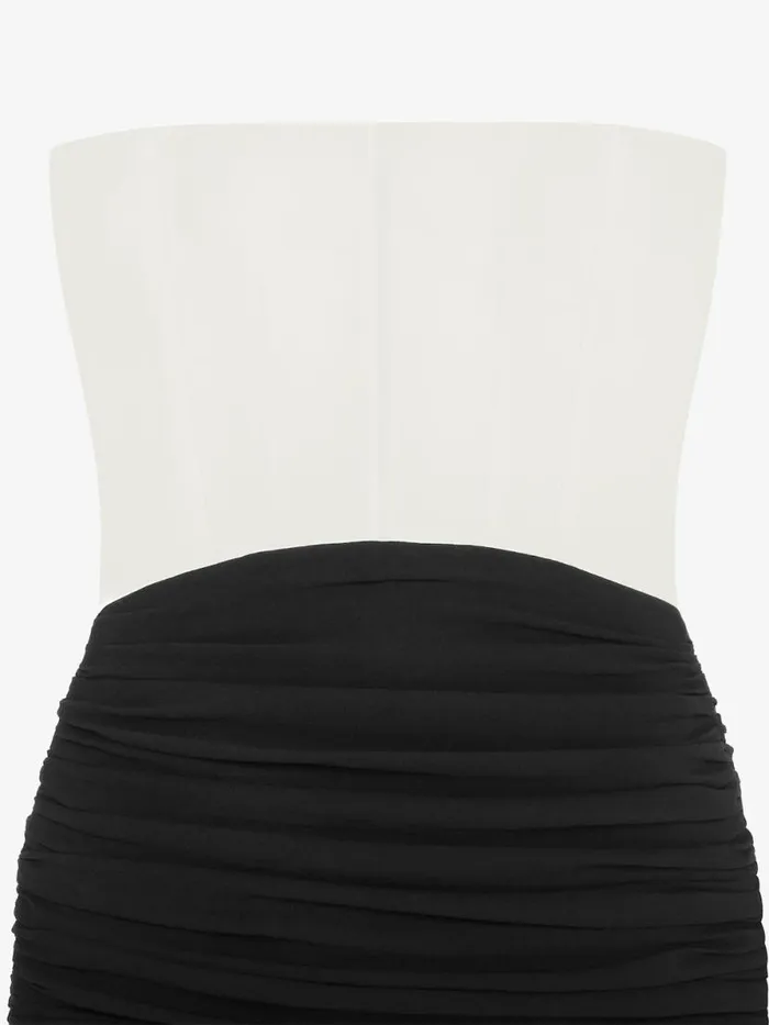 Evening Bustier Draped Dress In Crepe With Silk Train Ivory Women Givenchy Dresses
