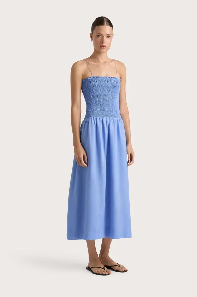 Faithfull The Brand Dresses Geriba Midi Dress Mid Blue 8211 Women Faithfull The Brand Dresses Geriba Midi Dress Mid Blue 8211 Women
