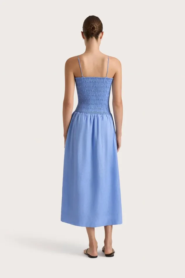 Faithfull The Brand Dresses Geriba Midi Dress Mid Blue 8211 Women Faithfull The Brand Dresses Geriba Midi Dress Mid Blue 8211 Women