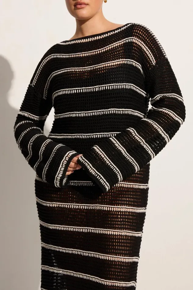 Faithfull The Brand Dresses Jesolo Crochet Dress BlackOff White 8211 Women Faithfull The Brand Dresses Jesolo Crochet Dress BlackOff White 8211 Women