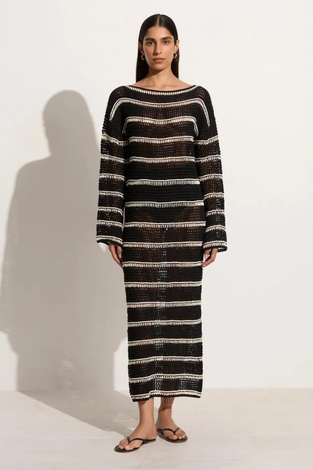 Faithfull The Brand Dresses Jesolo Crochet Dress BlackOff White 8211 Women Faithfull The Brand Dresses Jesolo Crochet Dress BlackOff White 8211 Women