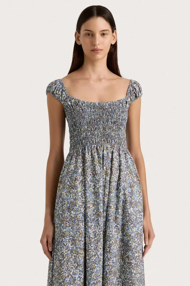 Faithfull The Brand Dresses Lene Midi Dress Meander Blue 8211 Women Faithfull The Brand Dresses Lene Midi Dress Meander Blue 8211 Women