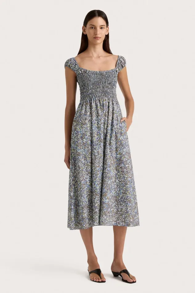 Faithfull The Brand Dresses Lene Midi Dress Meander Blue 8211 Women Faithfull The Brand Dresses Lene Midi Dress Meander Blue 8211 Women