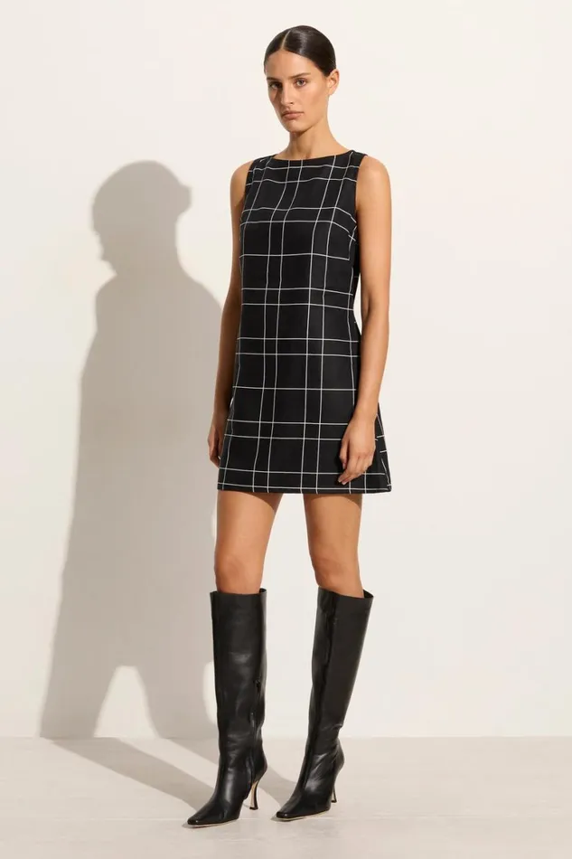 Faithfull The Brand Dresses Lui Mini Dress Letizia Check Black 8211 Women Faithfull The Brand Dresses Lui Mini Dress Letizia Check Black 8211 Women