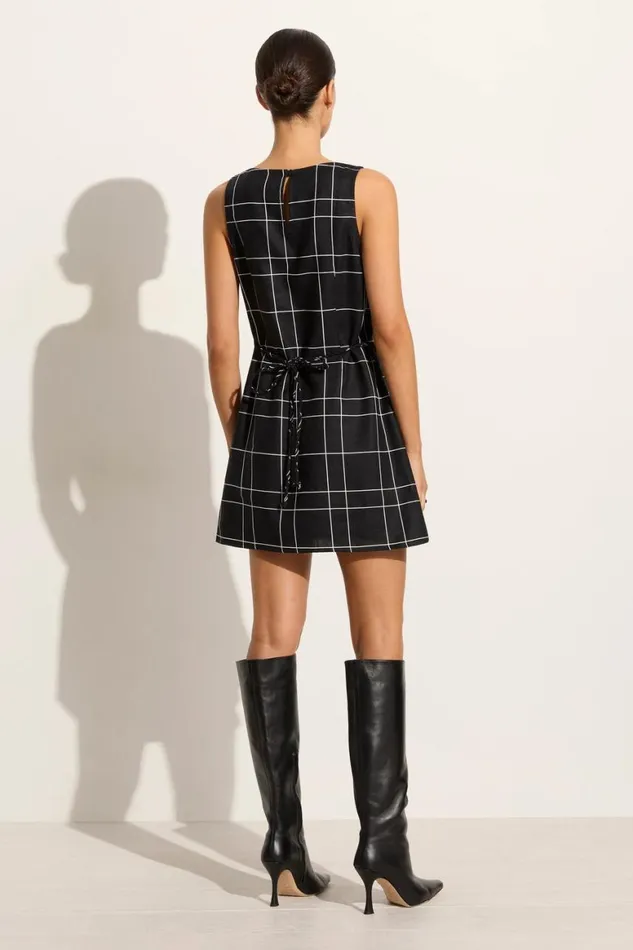Faithfull The Brand Dresses Lui Mini Dress Letizia Check Black 8211 Women Faithfull The Brand Dresses Lui Mini Dress Letizia Check Black 8211 Women