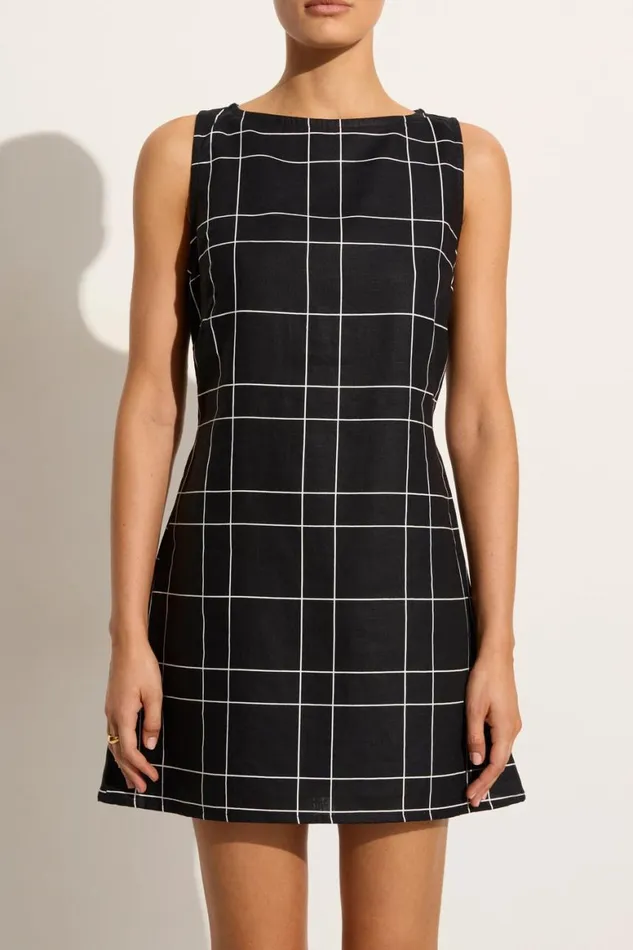 Faithfull The Brand Dresses Lui Mini Dress Letizia Check Black 8211 Women Faithfull The Brand Dresses Lui Mini Dress Letizia Check Black 8211 Women