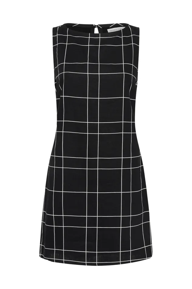 Faithfull The Brand Dresses Lui Mini Dress Letizia Check Black 8211 Women Faithfull The Brand Dresses Lui Mini Dress Letizia Check Black 8211 Women