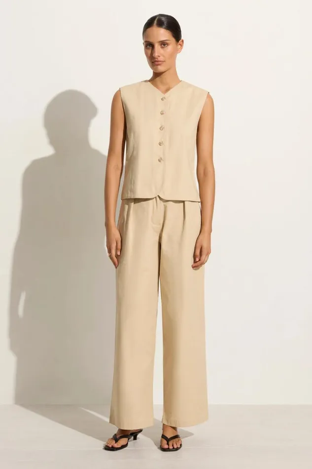 Faithfull The Brand Pants Udine Pant Bleached Sand 8211 Final Sale 8211 Women