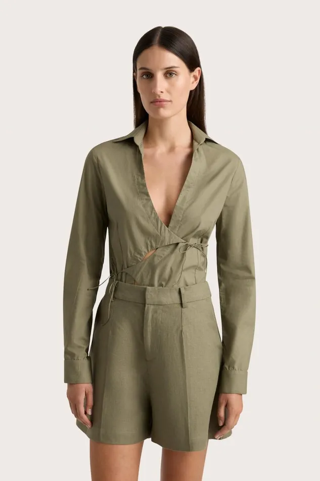 Faithfull The Brand Skirts and Shorts Antibes Short Khaki 8211 Women Faithfull The Brand Skirts and Shorts Antibes Short Khaki 8211 Women