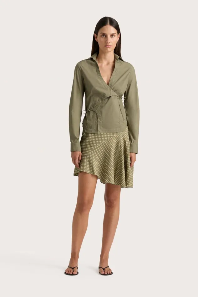 Faithfull The Brand Skirts and Shorts Emalee Mini Skirt Oliander Khaki 8211 Women