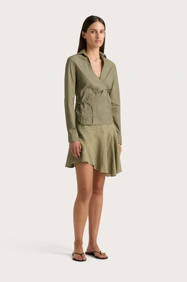 Faithfull The Brand Skirts and Shorts Emalee Mini Skirt Oliander Khaki 8211 Women Faithfull The Brand Skirts and Shorts Emalee Mini Skirt Oliander Khaki 8211 Women