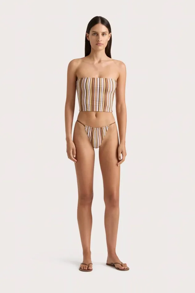 Faithfull The Brand Swim Jean Swim Top Terracotta Stripe 8211 Women