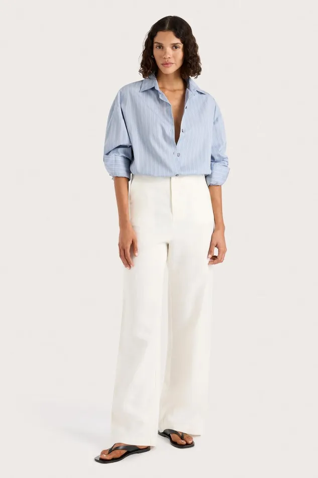 Faithfull The Brand Tops Freja Shirt Blue Pinstripe 8211 Women