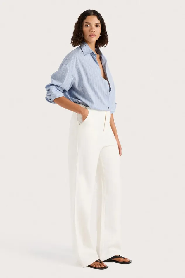 Faithfull The Brand Tops Freja Shirt Blue Pinstripe 8211 Women Faithfull The Brand Tops Freja Shirt Blue Pinstripe 8211 Women
